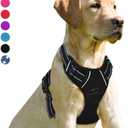 BARKBAY No Pull Dog Harness Front Clip Heavy Duty Reflective Easy Control Handle for Large Dog Walking(Black,XL) (X-Large(Chest:31-38))