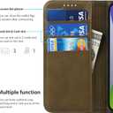 for iPhone 15 Pro Wallet Case with Card Holder for Women Men PU Leather Flip Folio Credit Card Slots Stand Shockproof Phone Cover-Deep Green