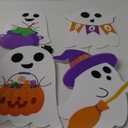 Lighted Cute Ghost Yard Signs, 4 Packs Halloween Decorations Outdoor Scary Witch Pumpkin Boo Signs with Lights for Lawn Garden Yard Stakes Outside Halloween Decoration Decor Clearance