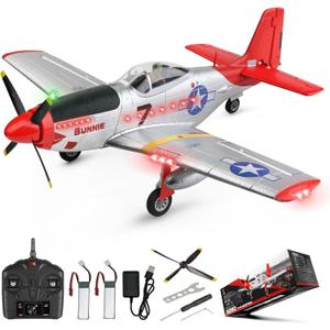 CKYSCHN WLtoys XK A280 RC Airplane, P51 Mustang 4 Channel RC Plane with Lights, 6G/3D Brushless RC Planes, 2.4G Remote Control Airplane, Hobby RC Planes Gifts for Adults