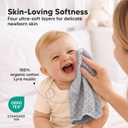 5-Pack Muslin Baby Washcloths for Newborn 12x12" Soft Absorbent Organic Cotton Muslin Wash Cloths for Babies Girl, Boy, Infant, Toddlers, Kids Face Towel, Bath Essentials, Baby Burp Rags (Nordic)
