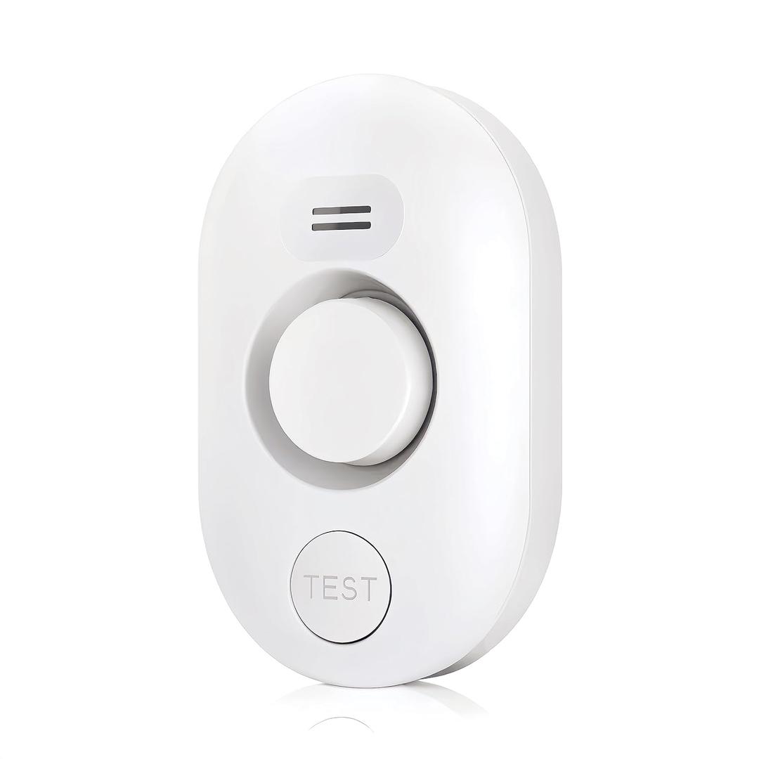 Water Leak Detector Sensor Alarm: Home Water Flooding Monitor Smart Sink Overflow Monitoring Adjustable Wet Moisture Alert Pipe Leakage Drip Detection Warning for Basement Floor (White)
