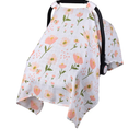 Muslin Carseat Cover for Babies, Metplus Breathable Infant Carseat Cover Lightweight Baby Carrier Cover for Girls Boys, Fit Spring Summer/Hot Days/Warm Weather, Pink Floral