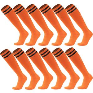Ultrafun 6 Pairs Soccer Socks Color Stretchy Compression Knee High Tube Socks Football Athletic Socks for Men Women Teens (One Size)