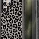 Compatible for Samsung Galaxy S24 Ultra Case Cute Aesthetic - Durable Shockproof 6.6 ft Drop Impact Phone Case Cover with Funny Fashion Black Leopard Print Design 6.8" Black
