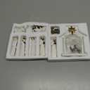 White Nativity Set, Resin Small Christmas Nativity Figurine, 11Pcs Miniature Nativity Scene, Holy Family Manger Scene Tabletop Nativity Figurines for Christmas Indoor Decor