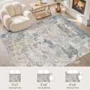 UERMEI 6x9 Area Rug Living Room Rugs - Washable Neutral Modern Abstract Soft Thin Large Rug Indoor Floor No Slip Rug Carpet for Bedroom Under Dining Table Home Office Decor - Blue Grey