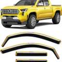 in-Channel Window Rain Guard for Toyota Tacoma 2024 2025 2026 Double Cab Rain Guards Side Truck Window Visors Low Profile Vent Visor Window Deflectors Vent Shades Car Accessories-4pcs