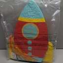 BLUE PANDA Rocket Ship Pull String Pinata for Space Birthday Decorations, Party Supplies & Outer Space Party Decor - 16.5 x 12.5 x 3 In, Red
