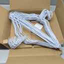 Wire Metal Clothes Hangers 50 Pack for Standard Size Shirts, Pants, Skirts, Space Saving, Non Slip,18 Inch 14.5 Gauge Ultra Thin Standard Dry Cleaner Coated Steel (100, White)