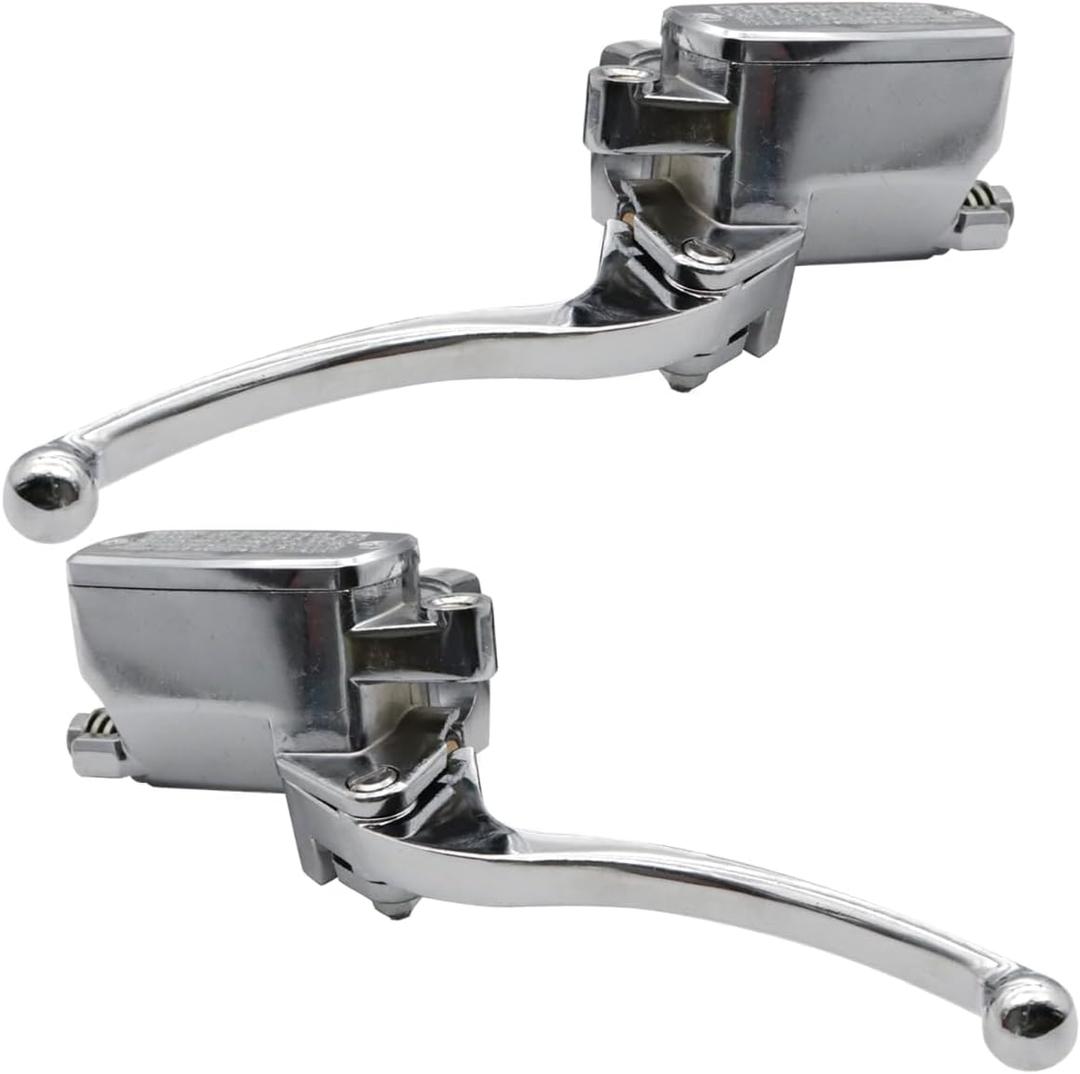 GXARTS 1 Pair Brake Master Cylinder Set Clutch Chrome Levers Compatible with Honda Shadow VTX1800 Compatible with Kawasaki Vulcan for Yamaha Road Star for Suzuki 1990-2007 25mm Left & Right
