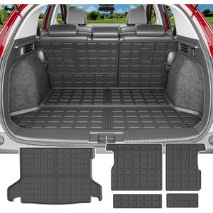 powoq Cargo Mat Compatible with 2016-2022 Honda HRV Trunk Mat Cargo Liner Back Seat Protector TPE Replacement for 2016 2017 2018 2019 2020 2021 2022 Honda HRV Accessories (Trunk Mat+Backrest Mats)
