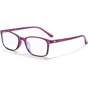 ANRRI Blue Light Blocking Glasses Anti Eyestrain UV Filter Computer Game Eyeglasses Lightweight Purple Frame