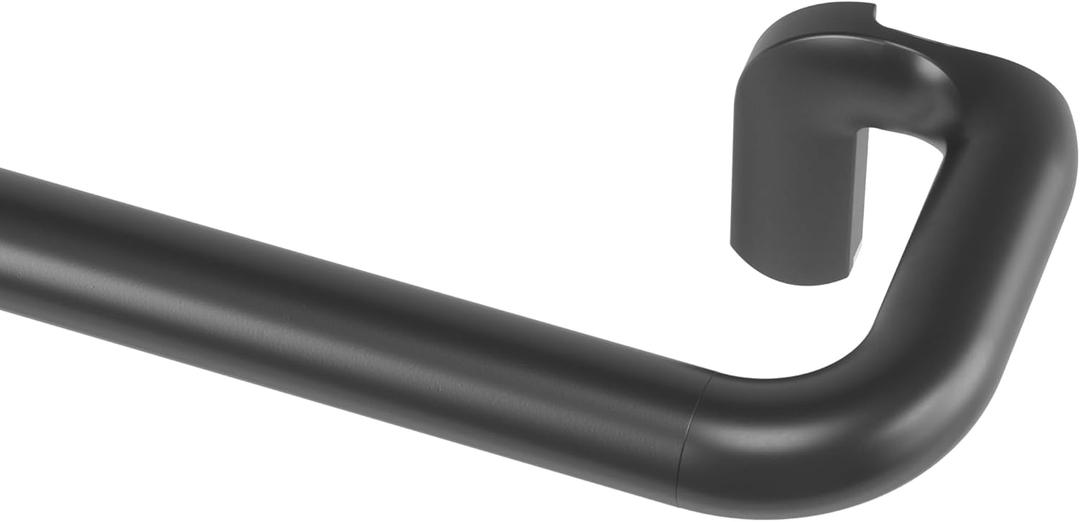 Umbra Twilight Curtain Rod Set Wrap Around Design Ideal for Blackout or Room Darkening Panels, 30 to 84 Inches, Black