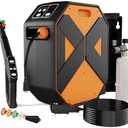 Wall Mounted Pressure Washer with 100FT Retractable Hose, 5-Stage Adjustable Pressure, Foam Cannon & 5 Nozzles for Car, Lane, Patio Cleaning Orange (Amber)