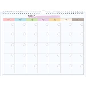 Blank Monthly Weekly Wall Calendar, Undated Monthly Planner Note Pad for Organizing Home Office 14.5"x 11.5"