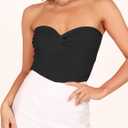 ANRABESS Tube Top for Women Summer Strapless Bandeau Knit Twist Knot Corset Crop Basic Tank Tops 2026 Vacation Beach Clothes (Black, XS)