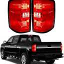 Tail Lights Assembly Compatible with 2014-2019 Chevy Silverado 1500 2500HD 3500HD Rear Brake Taillight Left & Right Side with Bulbs and Harness, Replace GM2801261 23141275 GM2800261 23431875