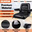 SEATIN Universal Forklift Seat with Adjustable Mounting Holes, Armrests & Micro Switch Foldable Tractor Seat for Mowers,Skid Steer Loaders,Backhoe,Telehandler (with armrest)