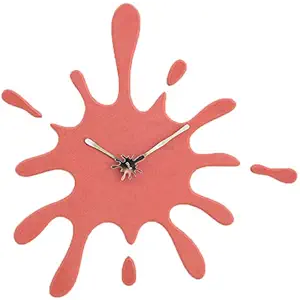Stephanie Imports Modern Minimalist Sky Blue Ink Splash Silent Wall Clock (with Plastic Backing)