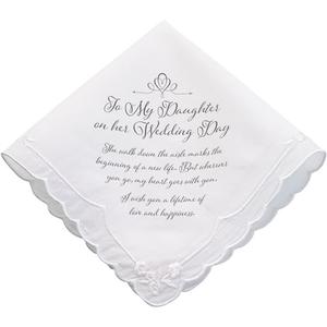 Lillian Rose mens Lillian Rose Daughter Verse Wedding Gift Keepsake Hankie, Multi-colour, One Size US, 6.5"