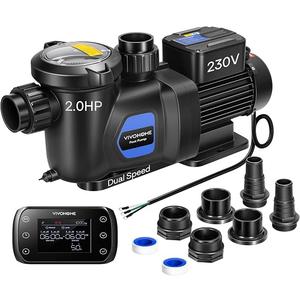 VIVOHOME 2.0HP Pool Pump Dual Speed with Remote Timer 230V
Wireless Remote Control, Fast Self-Primming Motor, 4 Program Segment, for in/Above Ground Pools, Saltwater Pools