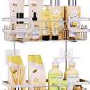 SWTYMIKI Over The Door Shower Caddy - Stainless Steel Hanging Shower Organizer With Soap Holder & 16 Hooks No Drilling Hanging Caddy Over Door To Organize Bathroom Essentials, Sand Nickel