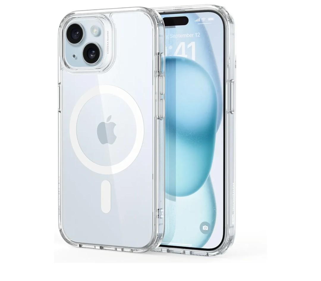 ESR for iPhone 15 Case, Compatible with MagSafe, Shockproof Military-Grade Protection, Scratch-Resistant Back, Magnetic Phone Case for iPhone 15, Classic Hybrid Case, Clear