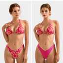 SUUKSESS Women Halter String Two Piece Bikini Sets Reversible Thong Swimsuit (M)