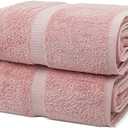 Chakir Turkish Linens, 100% Cotton Premium Quality Turkish Bath Sheets (35''x70'' Large Bath Sheet Towels - Pink) 2 pcs