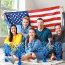Crowye 3 Pieces Metallic Foil Spray Centerpiece Birthday Table Decoration Star Burst Centerpieces Graduation Table Decor for Birthday 2026 Party Holiday(Blue)