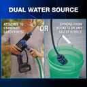 Ontel Turbo Jet HydroX5 Pro Portable Cordless Pressure Washer (21V 3000mAh Battery), 6-in-1 Nozzle, Dual Water Source, 16ft Detachable Hose