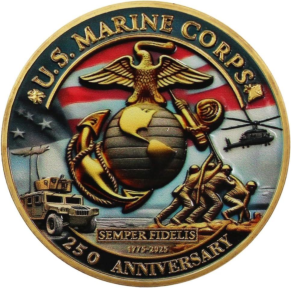 250th Anniversary Coin Military Commemorative Coin Army Navy Veteran Gift Durable Metal Anniversary Coins for Display Collectors & Gift Idea (Eagle)