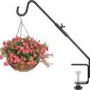 BOLITE Heavy Duty Deck Hook, 16 Inch Bird Feeder Hanger for Hummingbird Feeders, Planters, Lanterns, Wind Chimes, 360 Rotatable Arm, Black, Birthday Gifts for Women Men, Gifts for Mom Dad