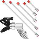 8pcs Airless Paint Sprayer Gun Tip Extension Pole Rod Set for Airless Spray Gun Painting with Swivel Joint Spray Tips and Nozzle Tip Guard Protector (8,12,20,30,39in,517)