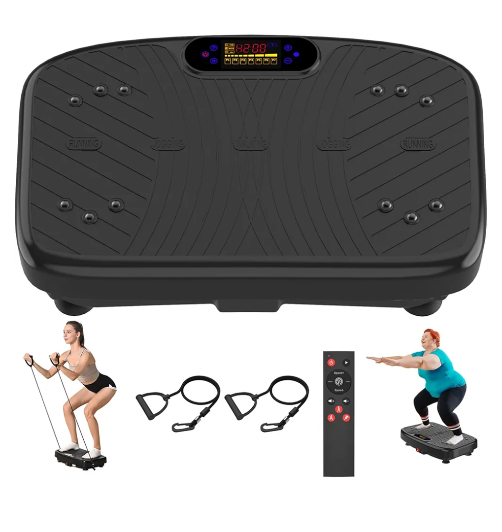 Vibration Plate Exercise Machine, Vibration Plate Platform for Lymphatic Drainage, 200 Adjustable Speeds Power Shaping Vibrating Plate Helps Weight Loss, Shaping, Max Weight 450 Lbs