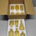 12 Pcs Clear Bud Vases Set, Small Vintage Glass Clear Bud Flower Vases Bulk Multiple Shape Cute Mini Glass Bottles Vases for Rustic Wedding Centerpieces Table Decorations and Home Decor (12, Gold)