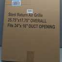 Fancat 24x16 Duct Opening | Steel Return Air Grille | Vent Cover Grill for Sidewall and Ceiling | HVAC Cold Air Intake Grille | White | Outer Dimensions: 25.75"W X 17.75", 24''Wx16''H [Duct Opening]