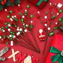Hotop 16 Inch Christmas Tree Picks Decorations Red Green Christmas Ornaments Xmas Floral Branches and Ball Picks Decoration for Holiday Tree Topper Decor(Classic,6 Pcs)