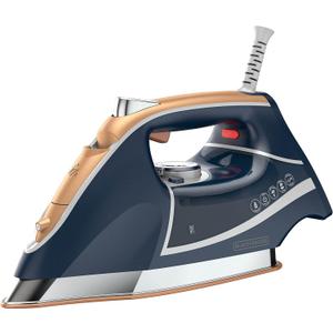Black+Decker Elite Pro-Series Steam Iron, 6 Settings 1700 Watt, Navy (X-Large, Blue/Gold)