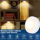 Yiliaw 6 Pack LED Puck Lights Remote Control 16 Color Changeable Under Cabinet Lights, Battery Operated Lights Night Light with Dimmer & Timmer for Closet Bedroom Kitchen, White