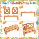 Yinkin 10 Piece Easter Table Signs Decor Wooden Rustic Easter Table Bench Centerpiece Farmhouse Bunny Eggs Carrots Chair DIY Decorations for Spring Holiday Home Decor