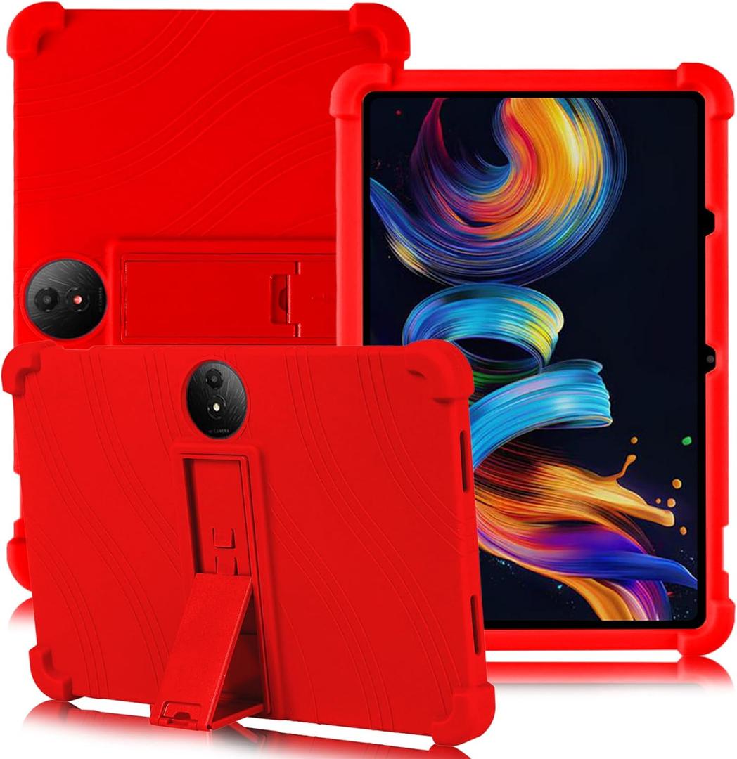 ATOOZ for TCL NXTPAPER 11 Plus Tablet Case 2025 (9649X) with PC Stand Soft Silicone Kids Case for TCL NXTPAPER 11 Plus 11.5 Inch (Red)
