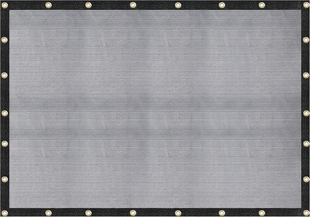 [Windscreensupplyco] 60-70% 10 FT X 12 FT Mesh Tarp/Shade Cloth 9-Needle Knitted Heavy Duty Black with Grommets for Green House, Garden, pergola, Pools, Dump Truck - MT1012BLKX1