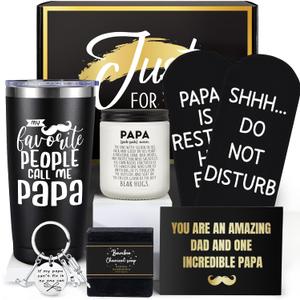 iAOVUEBY Papa Gifts, Fathers Day Gift for Papa/Grandpa, Birthday Gift for Dad, Funny 20oz Insulated Tumbler Cup Sets Present, Best Gifts Ideas for Papas Grandpa Grandparents from Grandkids