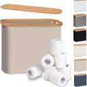 efluky Toilet Paper Basket with Lid, Toilet Paper Organizer for Bathroom, Free Standing Toilet Paper Holder with Storage, Brownbeige