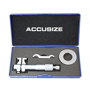 Accusize Industrial Tools 1-2'' by 0.001'' Inside Micrometer in Fitted Case, Satin Chrome Finished, Eg00-3222