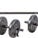 US Weight 105 Pound Barbell Weight Set for Home Gym| Adjustable Weight Set with Two Dumbbell Bars and Full 6 Ft Bar, Black