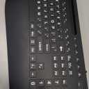 SABLUTE K21 Pro Large Print Backlit Keyboard, Wired USB Computer Keyboards with 7-Colors Backlight, Wrist Rest, Phone Holder, Oversized Letter Keys Easy to See and Type for Laptop, PC, Windows, Black