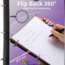 360 Pivotable 3 Ring Binder, Upgraded Foldable Binders 1 inch 6 Pack, Thin Small Three Ring Binder Fits 8.5" x 11", for Home, School and Office Binders Supplies - 6 Assorted Color